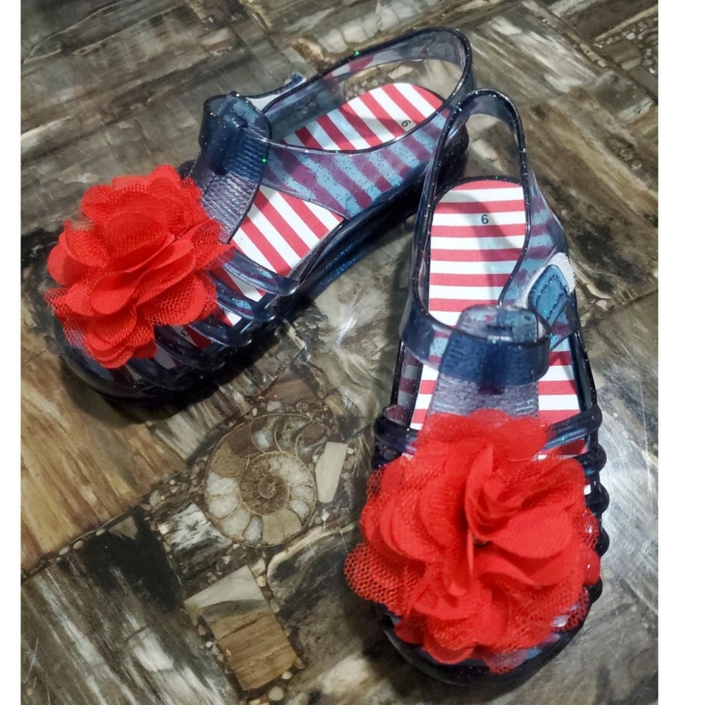 Navy blue jelly sandals toddler Size 9